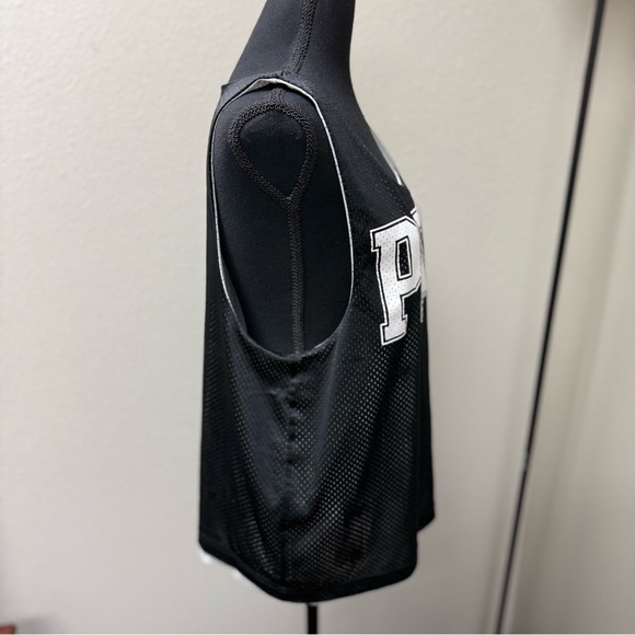 PINK Victoria's Secret Black & White Reversible Mesh Tank Top. Size Large - Picture 4 of 7